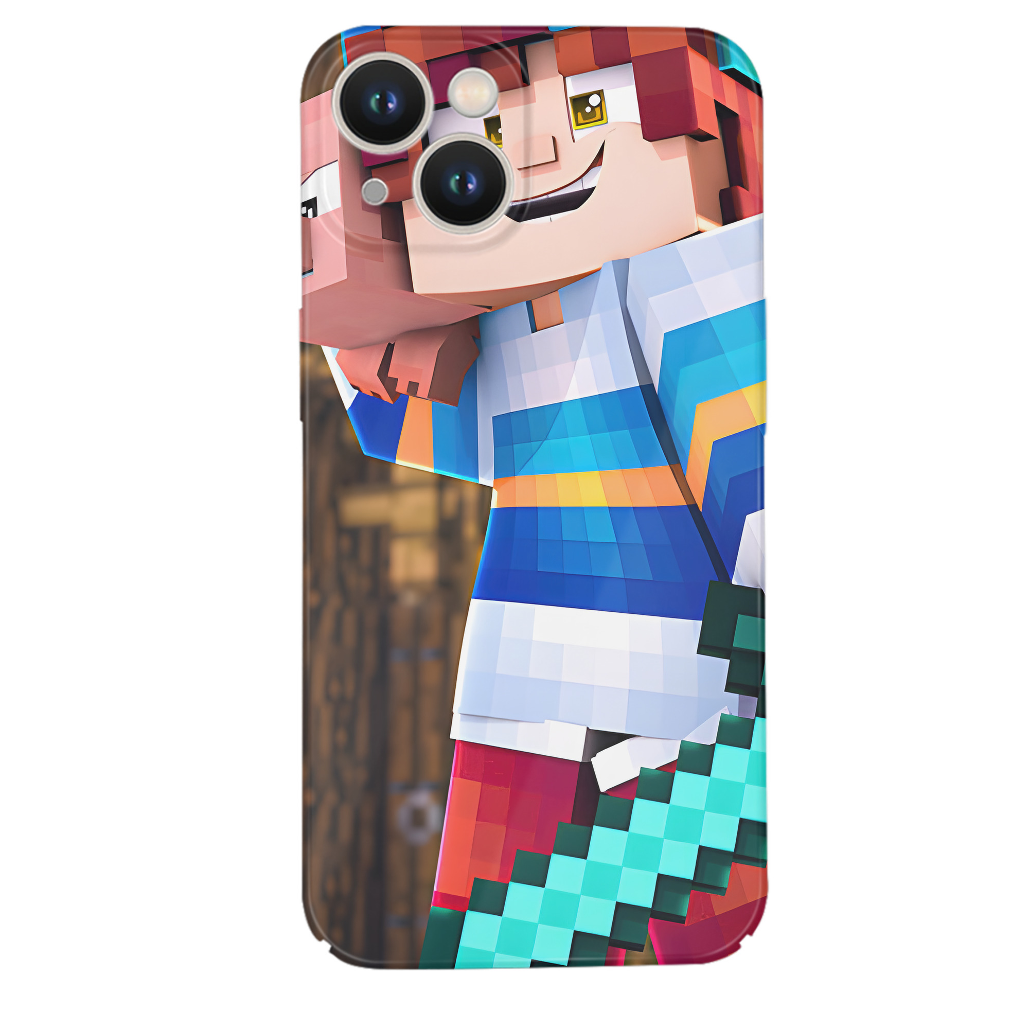 （画像用） マインクラフト ブロックの世界 Minecraft MC Block world 【iPhone 14シリーズ対応】ハードケース